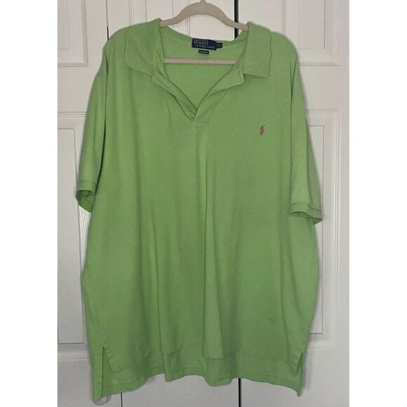 Ralph Lauren Polo Shirt Mens 3XB XXXL BIG Green Short Sleeve 100% Cotton - Picture 1 of 11